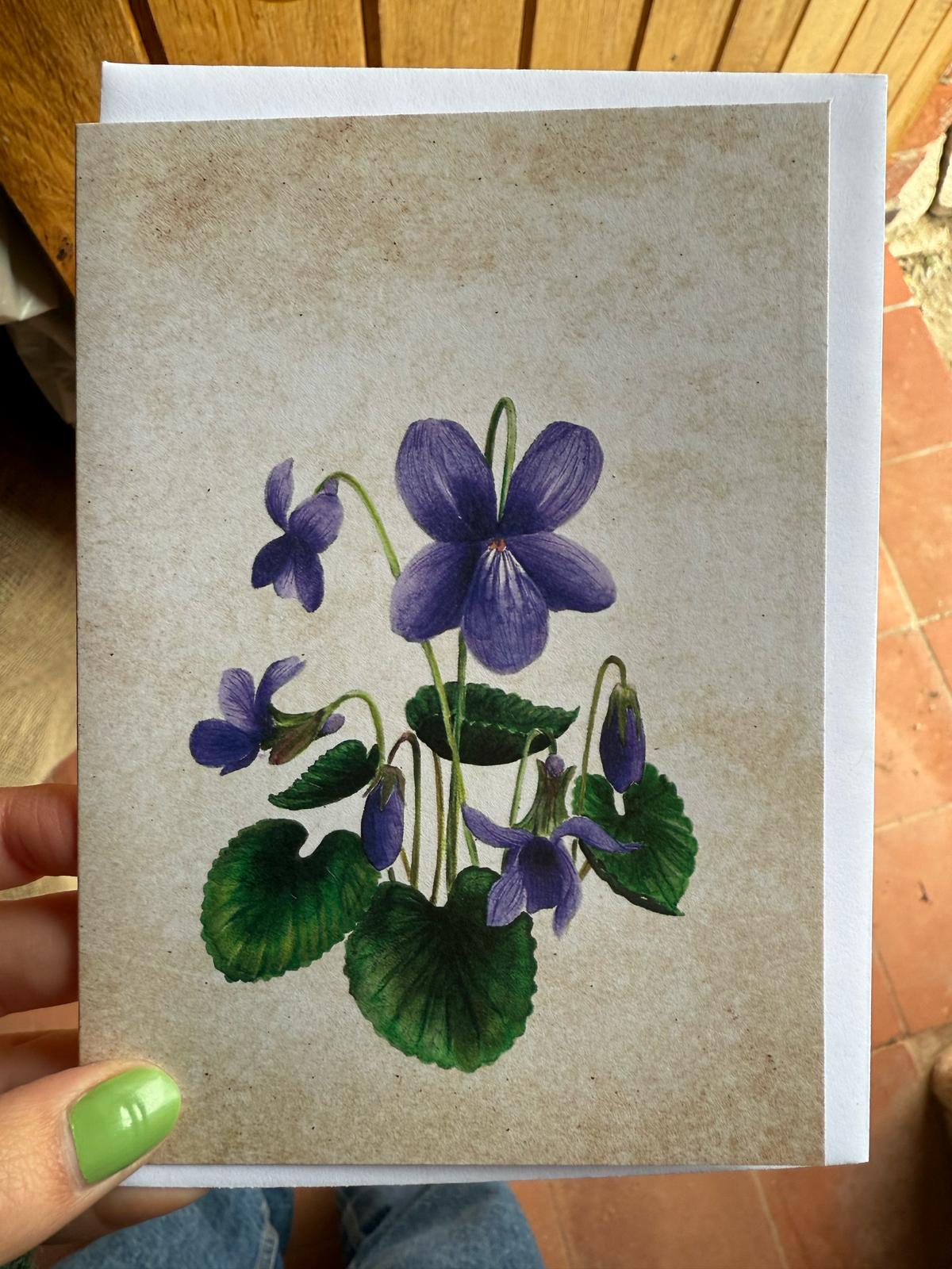 Delphine Jones Purple Wildflower Card