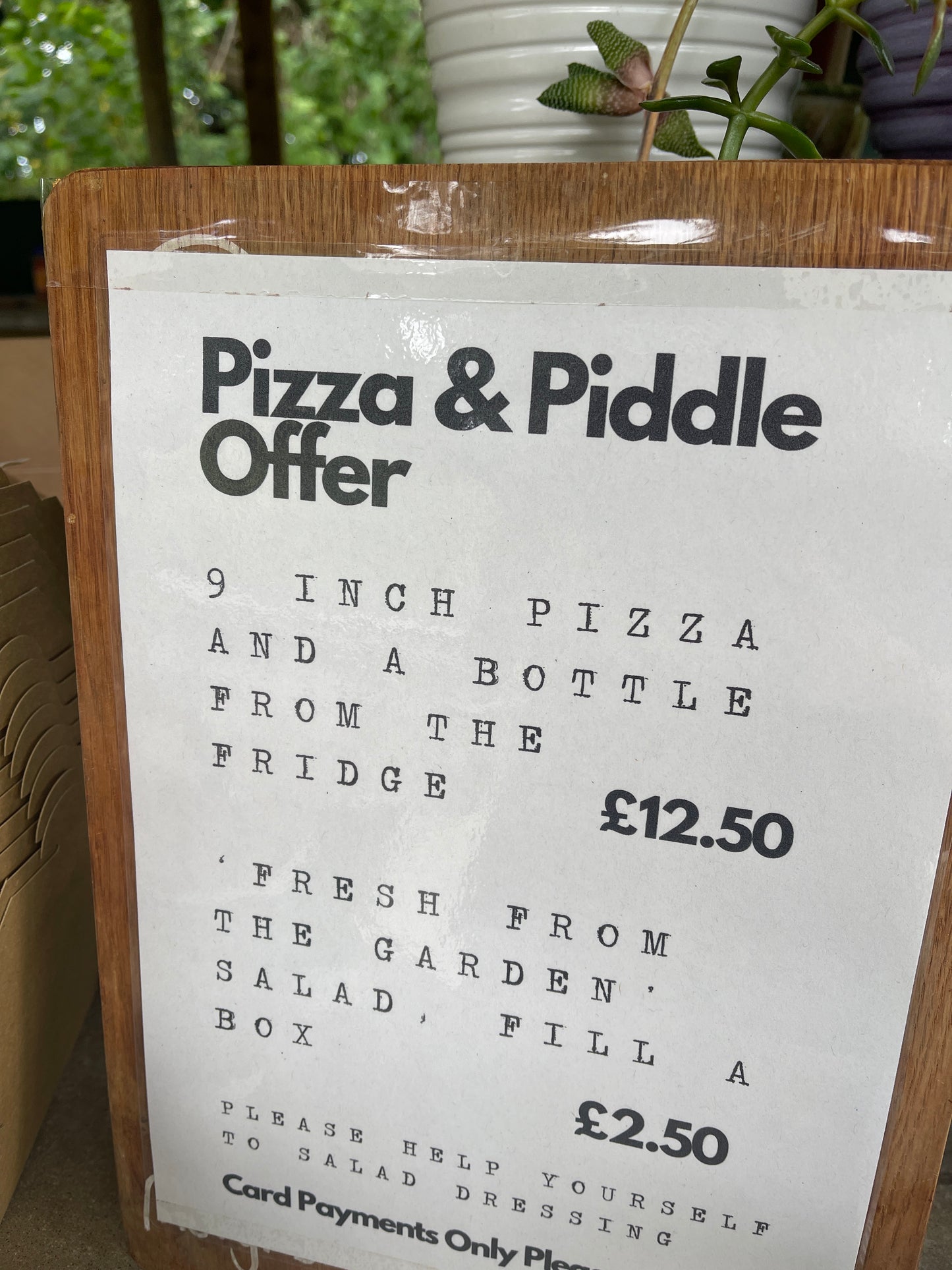 Pizza and Piddle Offer