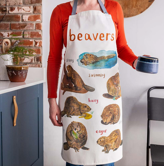 Beaver Cotton Apron by Sarah Edmonds Illustration