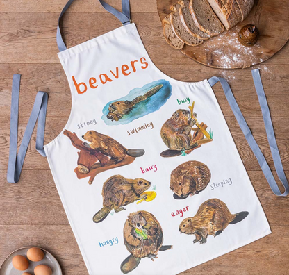 Beaver Cotton Apron by Sarah Edmonds Illustration