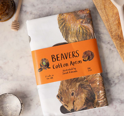 Beaver Cotton Apron by Sarah Edmonds Illustration