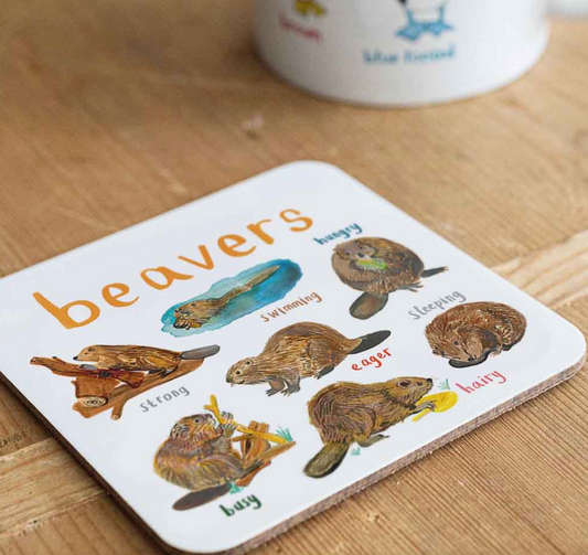 Beaver Coaster by Sarah Edmonds Illustration