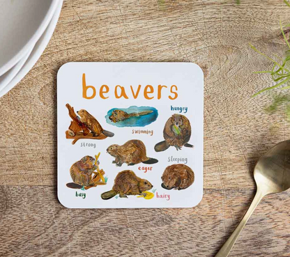 Beaver Coaster by Sarah Edmonds Illustration