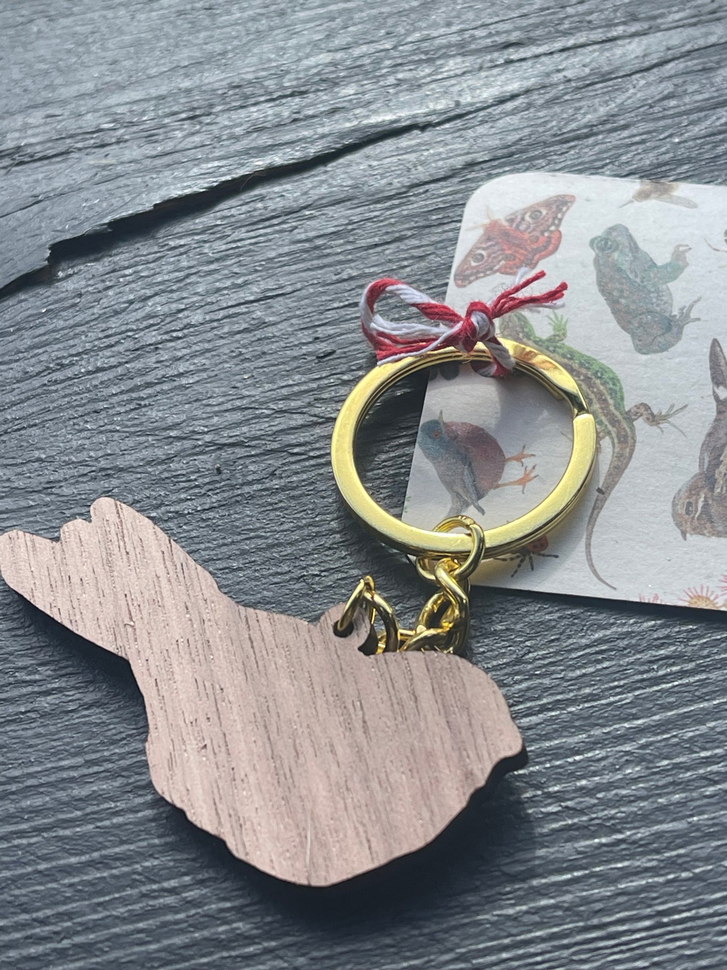 Nightjar Wooden Keyring by Viv Hughes