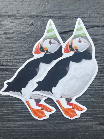 Party Puffin Sticker by Viv Hughes