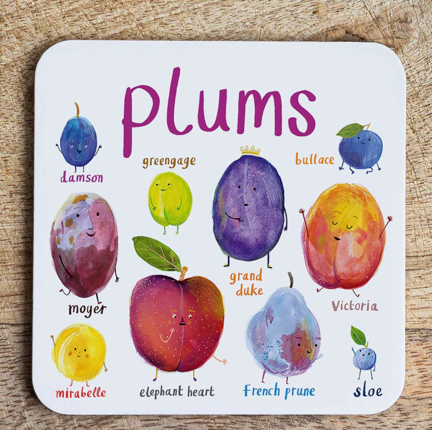 Plums Coaster by Sarah Edmonds Illustration