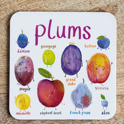 Plums Coaster by Sarah Edmonds Illustration