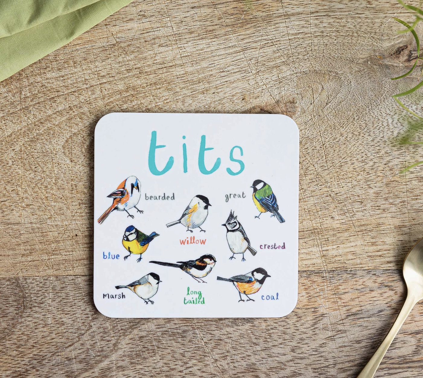 Tits Coaster by Sarah Edmonds Illustration