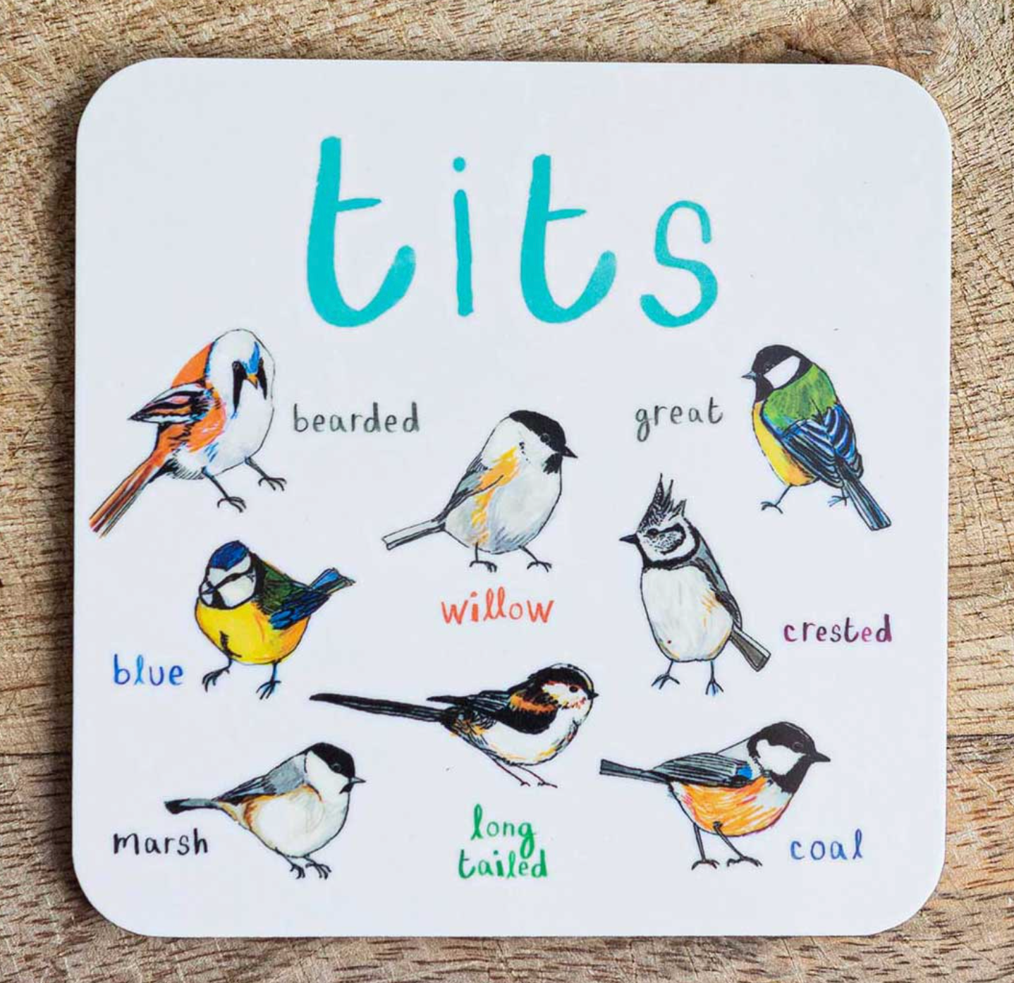 Tits Coaster by Sarah Edmonds Illustration